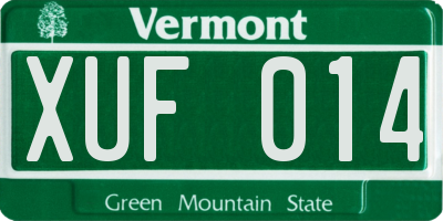 VT license plate XUF014
