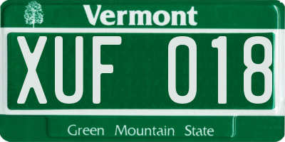 VT license plate XUF018