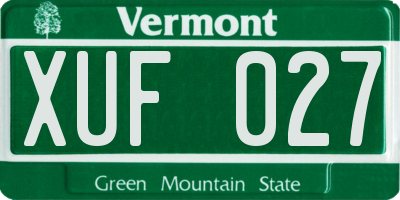 VT license plate XUF027