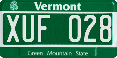 VT license plate XUF028