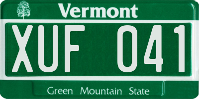 VT license plate XUF041