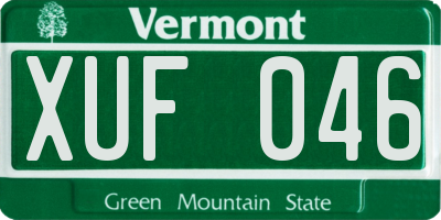 VT license plate XUF046