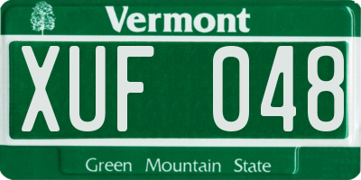 VT license plate XUF048