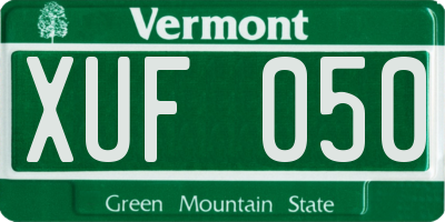 VT license plate XUF050
