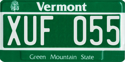 VT license plate XUF055