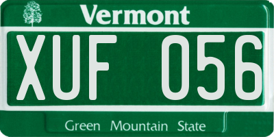 VT license plate XUF056