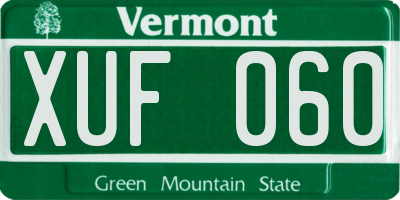 VT license plate XUF060