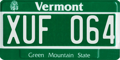 VT license plate XUF064