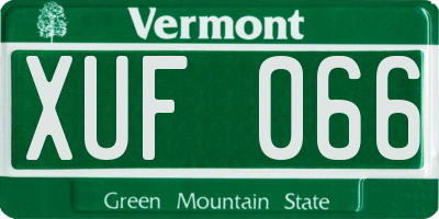 VT license plate XUF066
