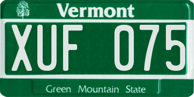 VT license plate XUF075