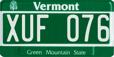 VT license plate XUF076