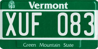 VT license plate XUF083