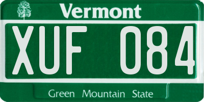 VT license plate XUF084