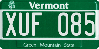 VT license plate XUF085