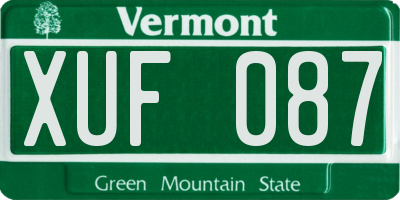 VT license plate XUF087
