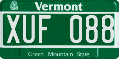 VT license plate XUF088