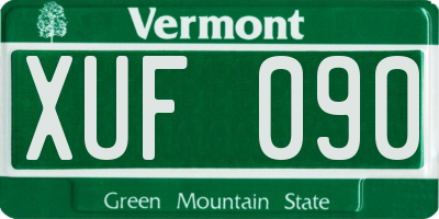 VT license plate XUF090