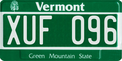 VT license plate XUF096