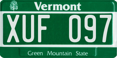 VT license plate XUF097