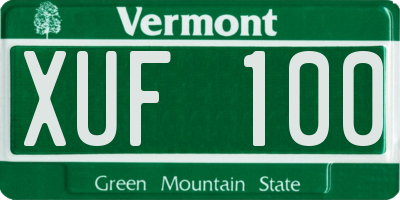 VT license plate XUF100