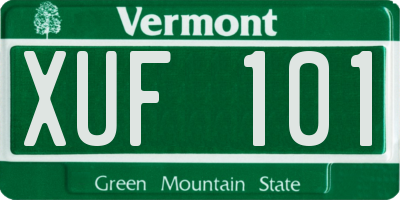 VT license plate XUF101
