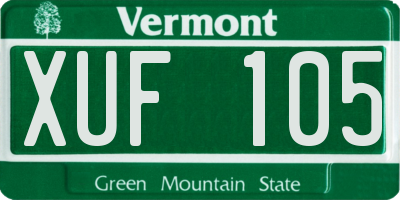 VT license plate XUF105