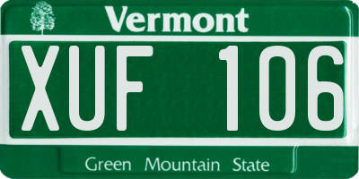 VT license plate XUF106