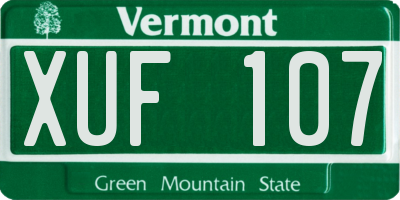 VT license plate XUF107