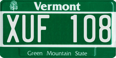 VT license plate XUF108