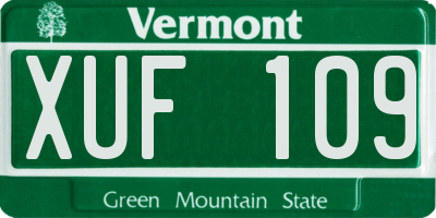 VT license plate XUF109