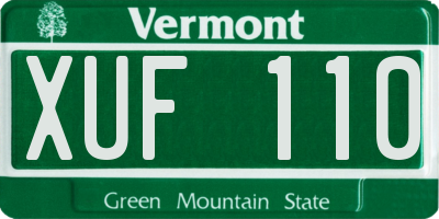 VT license plate XUF110
