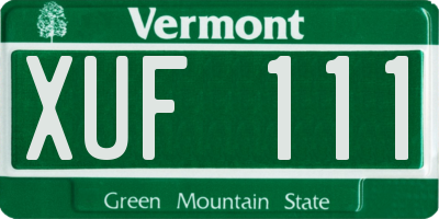 VT license plate XUF111