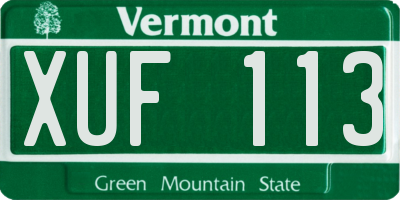 VT license plate XUF113