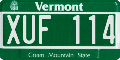 VT license plate XUF114