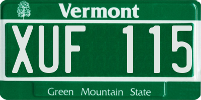 VT license plate XUF115