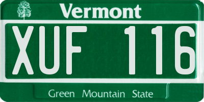 VT license plate XUF116