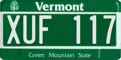 VT license plate XUF117