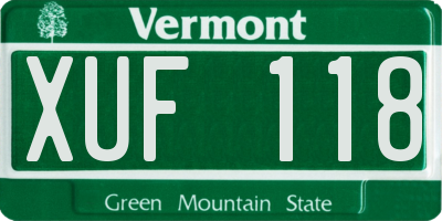 VT license plate XUF118