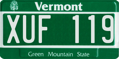 VT license plate XUF119
