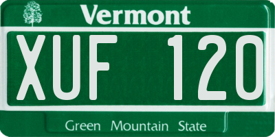 VT license plate XUF120