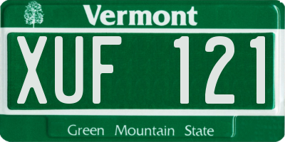 VT license plate XUF121