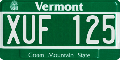 VT license plate XUF125