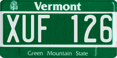 VT license plate XUF126