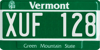 VT license plate XUF128