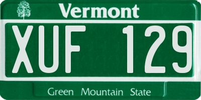 VT license plate XUF129