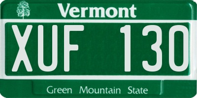VT license plate XUF130