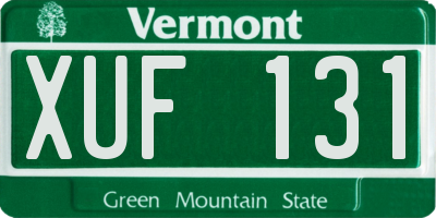 VT license plate XUF131