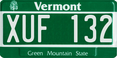 VT license plate XUF132
