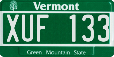VT license plate XUF133