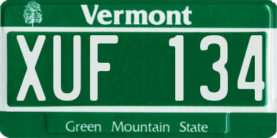 VT license plate XUF134